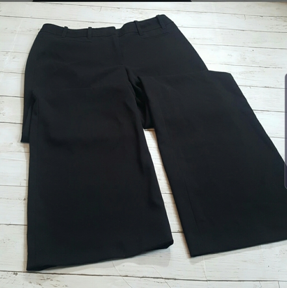 Ann Taylor Loft career black trouser pant long classic business size 6 Tall - Picture 1 of 5